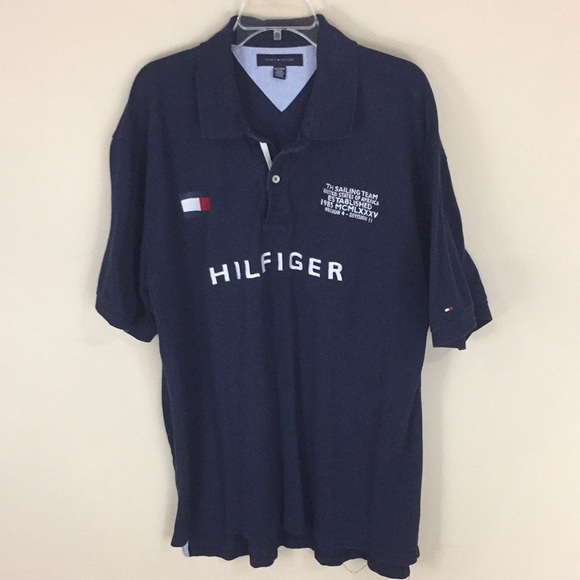 Tommy Hilfiger Other - Tommy Hilfiger Navy Cotton Polo Shirt Sailing Team 1985 Size XXL